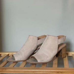 Light grey suede open back heels!